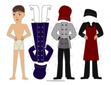 Male Chef Paper Doll paper doll