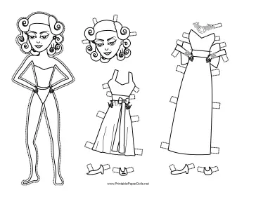Norma Celebrity Paper Doll to Color paper doll