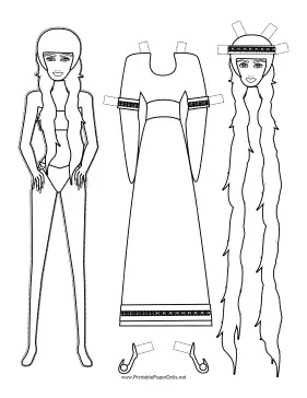 Rapunzel Paper Doll to Color paper doll