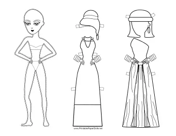 Roman Lady Paper Doll to Color paper doll
