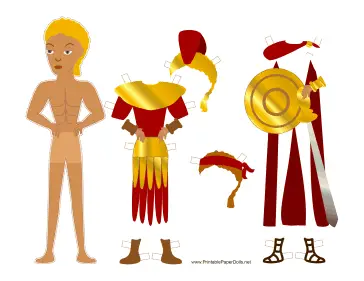 Roman Man Paper Doll paper doll