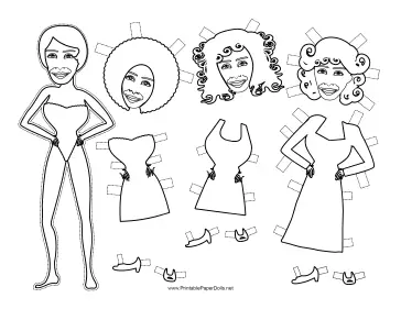 Rose Celebrity Paper Doll to Color paper doll