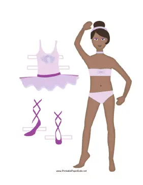 Lavender Ballerina Paper Doll paper doll