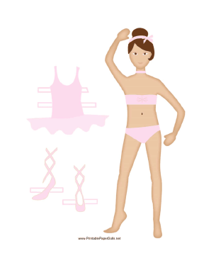 Pink Ballerina Paper Doll paper doll