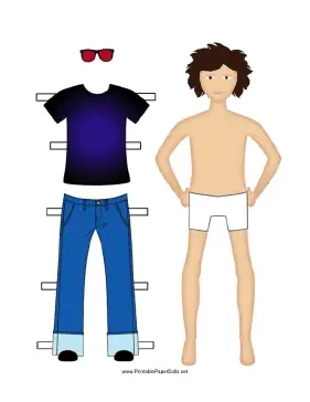 Boy Paper Doll with Jeans paper doll