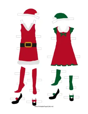 Christmas Paper Doll Outfits paper doll