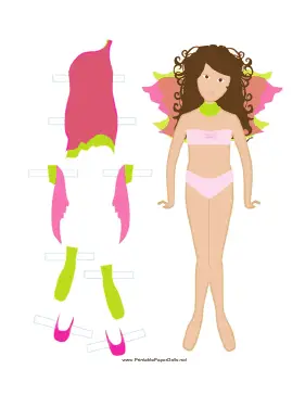 Pink Paper Doll Fairy paper doll
