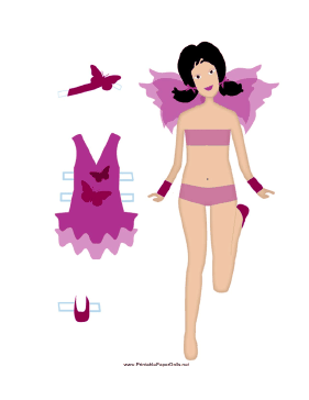 Purple Paper Doll Fairy paper doll