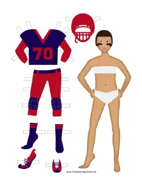 Female Football Player Paper Doll paper doll