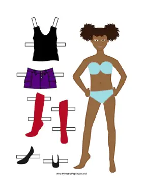 Girl Paper Doll with Skirt paper doll