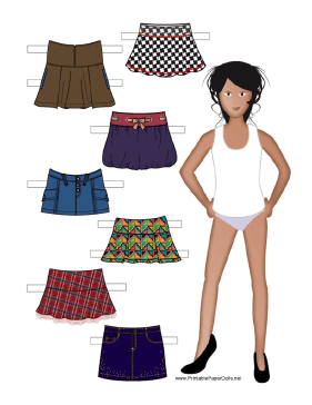 Paper Doll with Assorted Skirts paper doll