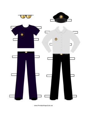 Policeman Paper Doll Outfits paper doll
