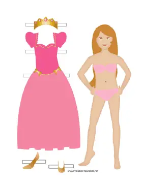 Pink Princess Paper Doll paper doll