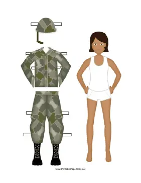 Female Soldier Paper Doll paper doll