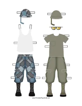 Male Soldier Paper Doll Uniforms paper doll